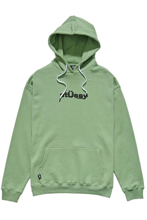 Stussy Mens Designs 50/50 Hoodie Green - FGXYK7289